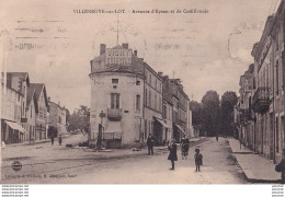 J23-47) VILLENEUVE SUR LOT - AVENUES D ' EYSSES  ET DE CASTILLONNES - ( ANIMEE - HABITANTS - 2 SCANS ) - Villeneuve Sur Lot