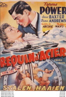 J22- AFFICHE CINEMA - REQUIN D ' ACIER - TYRONS POWER - ANNE BAXTER  - DONA ANDREWS - STALEN HAAIEN - 2 SCANS  - Plakate Auf Karten