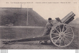 J18- LA GRANDE GUERRE 1914 -15 - NOUVELLE ARTILLERIE LOURDE FRANCAISE - OBUSIER DE 220 - ( 2 SCANS ) - Guerre 1914-18