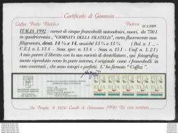 1992 Italia Libretto Giornata Della Filatelia P. 14 MNH Sassone N. 15/I - Autres & Non Classés