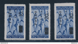 1946 Istria E Litorale Sloveno, Occupazione Jugoslava, Segnatasse, 3 Alti Valori, Cifre Sottili, Certificato Raybaudi, M - Sonstige & Ohne Zuordnung