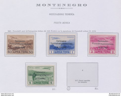 1943 Montenegro, Occupazione Tedesca, Francobolli Di Montenegro (emissione Cettigne) Soprastampati, Posta Aerea A1/A4 MN - Autres & Non Classés