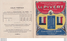  LAFITTE SUR LOT - ETS J. BECH - LE PIVERT - MANUFACTURE FRANCAISE DES ATTRAPE MOUCHES - 2 SCANS  - Advertising