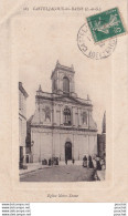 P8-47) CASTELJALOUX LES BAINS (LOT ET GARONNE) EGLISE NOTRE DAME - ANIMEE - HABITANTS - EN 1914 - Casteljaloux