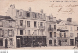 P16-91) ETAMPES - L ' HOTEL DES POTES  - ( ANIMEE - HABITANTS - CAFE - OBLITERATION DE 1904 - 2 SCANS ) - Etampes