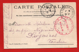 (RECTO / VERSO) CARTE CORRESPONDANCE MILITAIRE - CACHET TRESOR ET POSTE SECT. N° 120 ET 75e R.I. DETACHEMENT VISAN - CPA - Brieven En Documenten