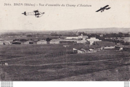 69) BRON (RHONE) VUE D ' ENSEMBLE DU CHAMP D ' AVIATION - ( 2 SCANS ) - Aerodromes