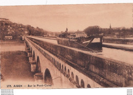 A7-47) AGEN - SUR LE PONT CANAL PENICHE - ( 2 SCANS ) - Agen