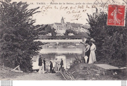 A5-78) TRIEL SUR SEINE - BORDS DE LA SEINE , PRES CHEZ MALLARD - ( ANIMEE - PROMENEURS SUR LA BERGE ) - Triel Sur Seine