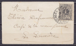Env. Format Carte De Visite Affr. N°43 Càd MERBES-LE-CHÂTEAU /30 DECE 1900 Pour LA LOUVIERE - 1869-1888 Liggende Leeuw