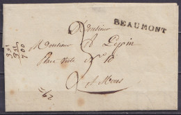 L. Datée 8 Juillet 1819 De SOLRE-ST-GERY Pour MONS - Griffe "BEAUMONT" - Port "3" - 1815-1830 (Holländische Periode)