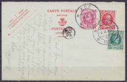 EP CP Partie Réponse 60c Rouge Houyoux + N°194+200 Càpt EDE /-2.II 1928 (Pays-Bas) Pour SPA (adresse Gommée) - Cartes Postales 1909-1934