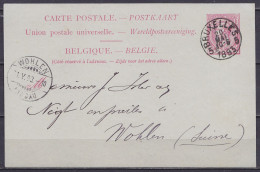 EP - CP 10c Rose (N°46) Càd BRUXELLES 5 /20 MAI 1894 Pour WOHLEN Suisse - Càpt Arrivée WOHLEN - Postcards 1871-1909