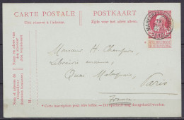 EP CP 10c Rouge (N°74) De L'Abbye De Maredsous Càd MAREDRET (SOSOYE) /19 SEPT 1910 Pour PARIS - Postcards 1909-1934