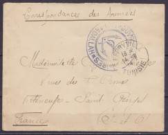 Tunisie - Env. En Franchise "Correspondace Des Armées" Càd FERRYVILLE /14-9-1914 Pour VILLENEUVE-ST-GEORGES - Cachet Bat - Brieven En Documenten