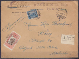 Tunisie - L. Recommandée Affr. N°35+39A Càpt "TUNIS R.P. /4.IX.1922/ CHARGEMENTS III"pour WIEN Autriche - Brieven En Documenten