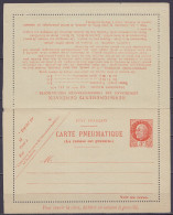 France - EP Carte Pneumatique 3f Rouge-orange Pétain Neuve Non-circulée - Rohrpost