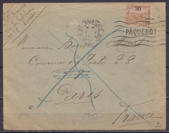 Tunisie - Env. Affr.N°98 Flam. MARSEILLE-GARE /2?.I.1926/ PAQUEBOT (centre Inversé) Pour PARIS - Réexpédié à TUNIS (au D - Lettres & Documents