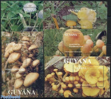 Guyana 1993 Mushrooms 5 S/s, Mint NH, Nature - Mushrooms - Champignons