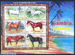 Gambia 2001 Horses 6v M/s, Mint NH, Nature - Horses - Gambia (...-1964)