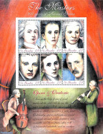 Gambia 2000 Composers 6v M/s, Mint NH, Performance Art - Amadeus Mozart - Music - Music
