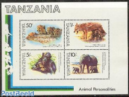 Tanzania 1982 Film Animals S/s, Mint NH, Nature - Performance Art - Animals (others & Mixed) - Cat Family - Elephants .. - Film