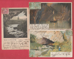 Han-sur-Lesse - 3 Jolies Anciennes Cartes Colorisées  - 1901 ( Voir Verso ) - Rochefort
