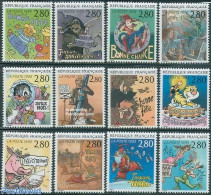 France 1993 Greetings 12v, Mint NH, Nature - Religion - Cats - Christmas - Art - Comics (except Disney) - Ongebruikt