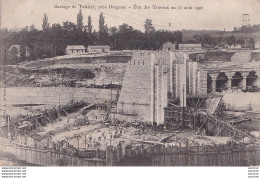 A26-24) BARRAGE DE TUILIERE , PRES BERGERAC (DORDOGNE) ETAT DES TRAVAUX AU 15 AOUT 1906 - ( 2 SCANS ) - Bergerac