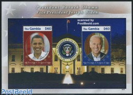 Gambia 2009 Barack Obama & Joseph Biden S/s, Mint NH, History - American Presidents - Politicians - Gambie (...-1964)