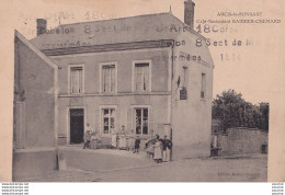 51) ARCIS LE PONSART - CAFE RESTAURANT BARBIER + TAMPON MILITAIRE PARC D'ART 18° CORPS - AUX ARMEES 1914 - ( 2 SCANS ) - Sonstige & Ohne Zuordnung