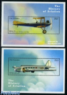 Gambia 1998 Aviation History 2 S/s, Mint NH, Transport - Aircraft & Aviation - Airplanes