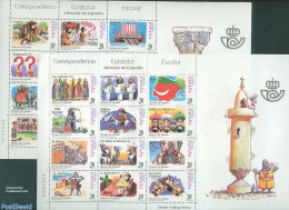 Spain 2000 School Post 2x12v M/s, Mint NH, Sport - Transport - Chess - Automobiles - Ships And Boats - Art - Comics (e.. - Unused Stamps