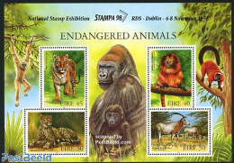 Ireland 1998 Animals S/s (150x105mm, With Extra Text Exhibition Stampa 98), Mint NH, Nature - Animals (others & Mixed).. - Unused Stamps