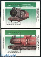 Gambia 1989 Steam Locomotives 2 S/s, Mint NH, Transport - Railways - Treinen