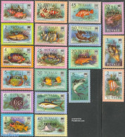 Tuvalu 1981 On Service, Fish 19v, Mint NH, Nature - Fish - Vissen