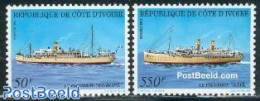 Ivory Coast 1991 Postal Ships 2v, Mint NH, Transport - Post - Ships And Boats - Unused Stamps
