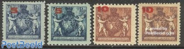 Liechtenstein 1924 Overprints 4v, Mint NH, History - Coat Of Arms - Unused Stamps