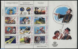 Spain 2001 School Post 12v M/s, Mint NH, History - Nature - Performance Art - Various - Explorers - Kings & Queens (Ro.. - Unused Stamps