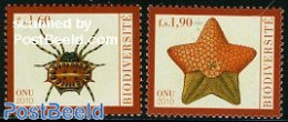 United Nations, Geneva 2010 Bio Diversity 2v, Mint NH, Nature - Animals (others & Mixed) - Insects - Shells & Crustace.. - Vie Marine