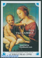 Gambia 1990 Christmas, Paintings S/s, Mint NH, Religion - Christmas - Art - Paintings - Noël