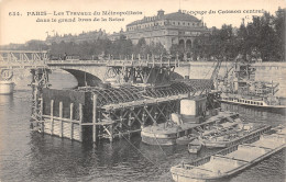 75-PARIS-TRAVAUX DU METROPOLITAIN-SUR LA SEINE-N 6015-H/0331 - Autres & Non Classés