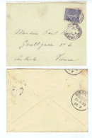 Frankreich, 1904, Briefkuvert Frankiert Mit 25c, Rücks.Ank.stempel Wien (13695E) - Covers & Documents