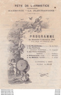 FLEURANCE - FETE DE L'ARMISTICE - HARMONIE " LA FLEURANTINE " PROGRAMME DU DIMANCHE 11 NOVEMBRE 1934  - Programs