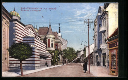 AK Bad Trencsénteplicz, Blick In Die Parkgasse  - Slovaquie