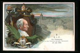 Lithographie Papst Leo XIII.Todestag Des Pontifax Vom 20. Juli 1903, Petersdom  - Popes