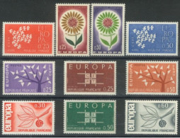 FRANCE - 1961/65, EUROPA STAMPS SERIES OF 10, COMPLETE SET OF 2 EACH, UMM(**). - Unused Stamps