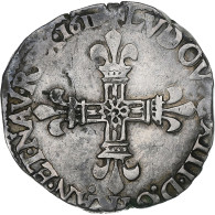 France, Louis XIII, 1/4 Ecu, 1611, Nantes, Argent, TB+, Gadoury:27 - 1610-1643 Louis XIII Le Juste