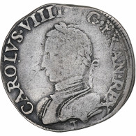 France, Charles IX, Teston Aux 2 C Couronnés, 1562, Nantes, Argent, TB+ - 1560-1574 Karel I