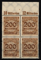 Deutsches Reich 323 A P OR A Postfrisch 4er Block #IR430 - Autres & Non Classés